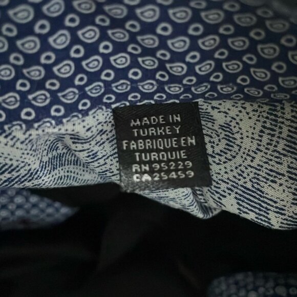 TED BAKER London Button Down Black w Blue Paisley Cuff Collar Shirt Size S - Picture 7 of 10